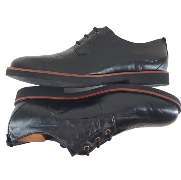 UGG Klayton Black Leather Oxford Shoes Mens 10.5 Business Casual 1002386 main image 5